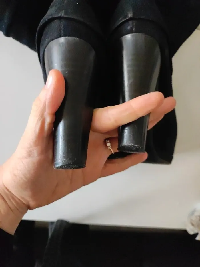 Botte noire femme 38 talon - photo numéro 9
