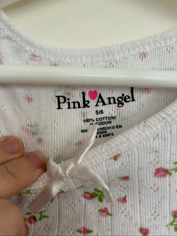 Tee-shirt fleuri 100% coton - Pink Angel - 5/6 ans - photo numéro 2