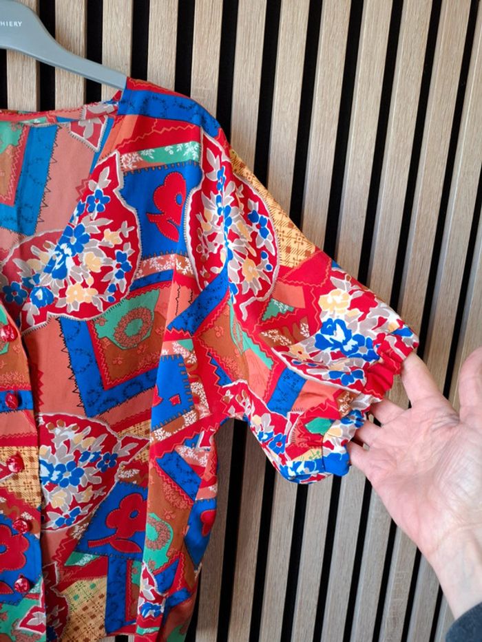 Chemise imprimée vintage multicolore T44/46 - photo numéro 2
