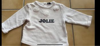 Pull kiabi blanc jolie et pompons