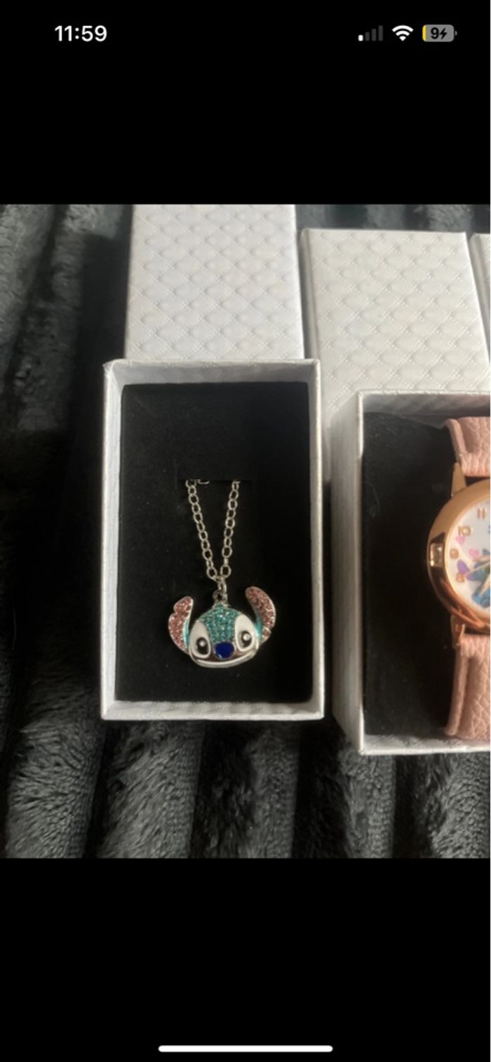 Lot 2 montres et 2 colliers stitch - photo numéro 2