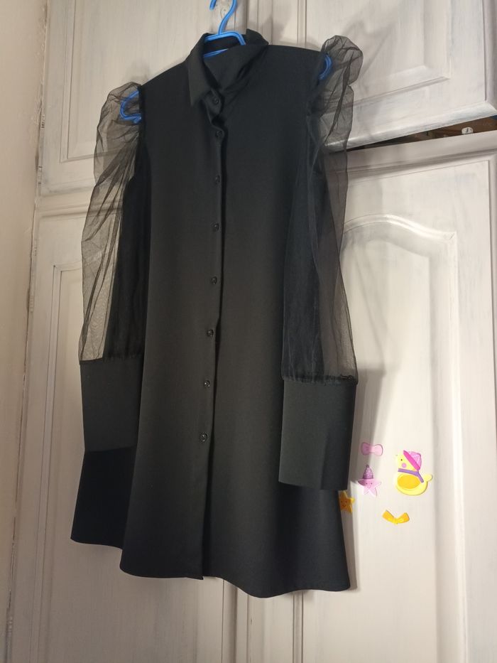 Robe tunique organza noire