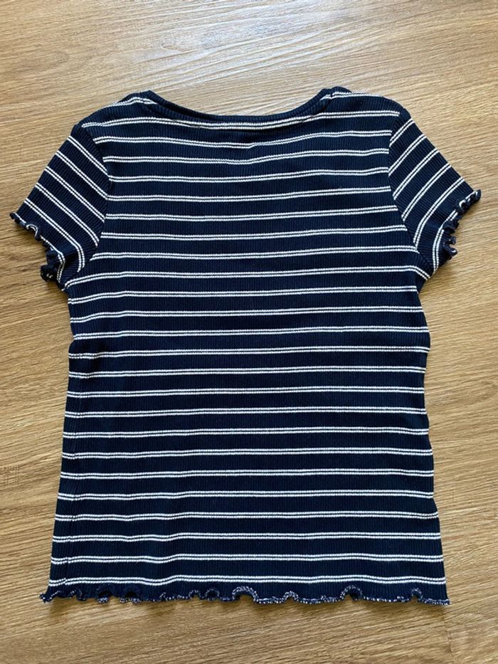 Tee shirt marinière Kiabi 8 ans fille - photo numéro 2