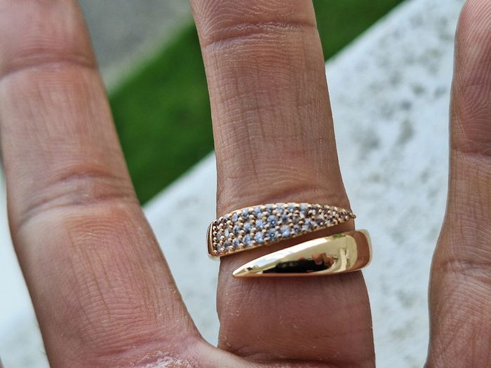 Bague ouverte avec strass design Griffe en Acier Inoxydable Bague de fiançailles pour femmes, Cadeau - photo numéro 5