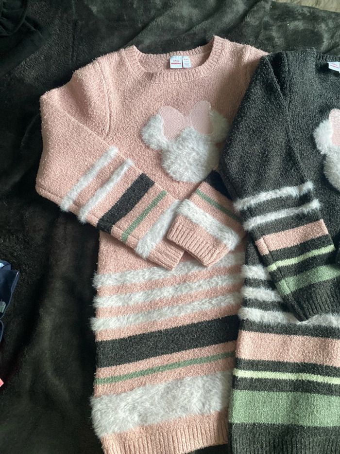 Ensemble de deux robes pull pour enfants, fille, taille six ans - photo numéro 2