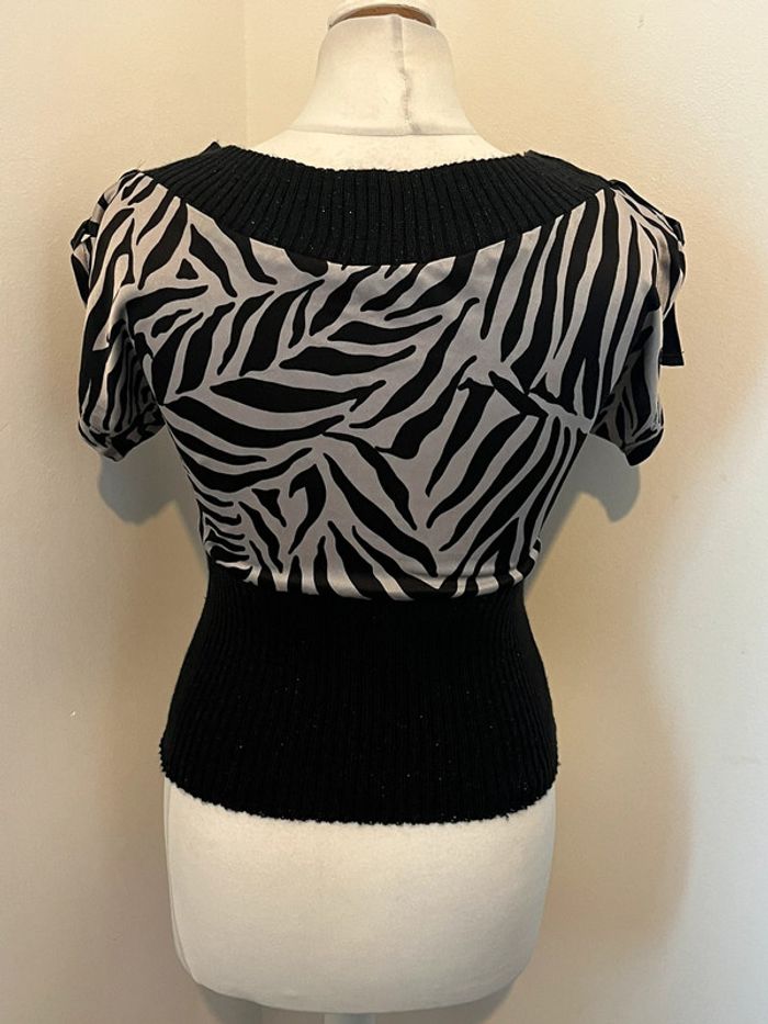 Pull noir et zébré Morgan XS - photo numéro 3