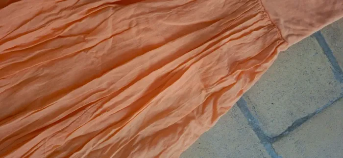 🍑 Jupe longue fluide orange vitaminé – Taille unique – Look bohème chic - photo numéro 4