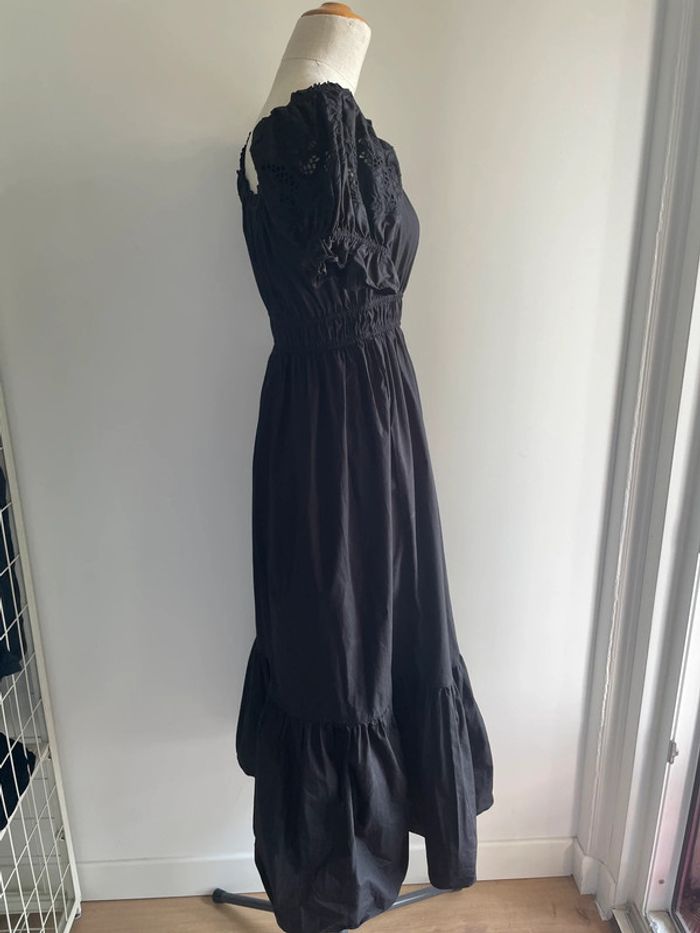 Robe noire coton broderie H&M - photo numéro 3
