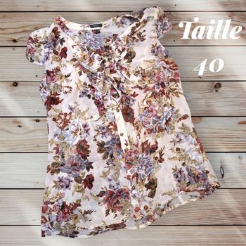 🌸 Blouse fleurie Esprit – Taille 40 🌸