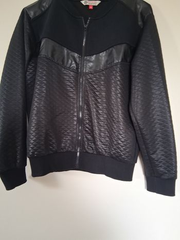 Veste  noir " t- 14 ans" simili
