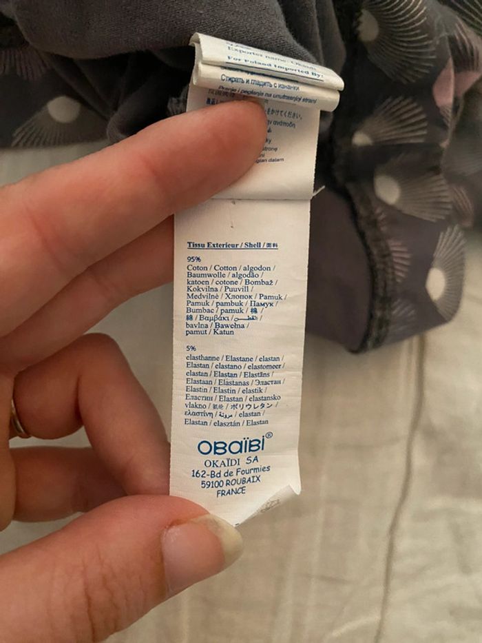 Tunique grise avec motif rose Obaïbi 12 mois - photo numéro 4