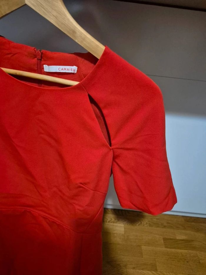 Petite robe rouge classe Camaieu Taille 36 S - photo numéro 2