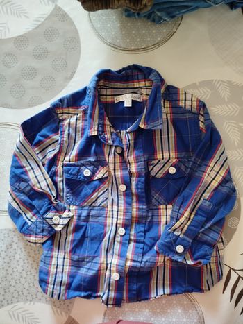 Chemise à carreaux manches longue taille 12 mois