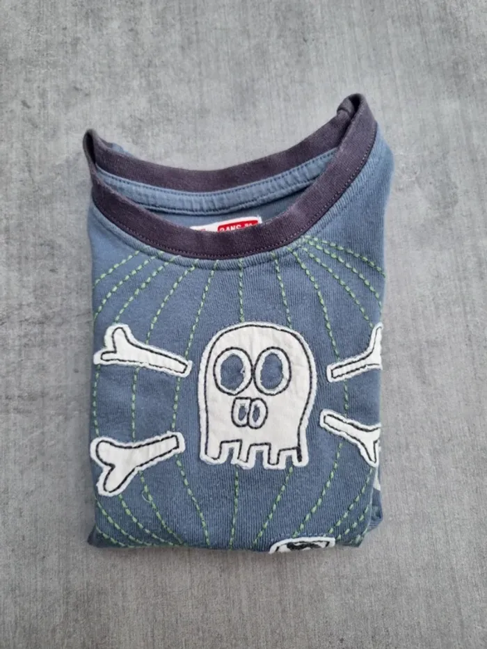 Débardeur pyjama garçon - Taille 3 ans (94cm) - DPAM - Bleu brodage pirates - photo numéro 10