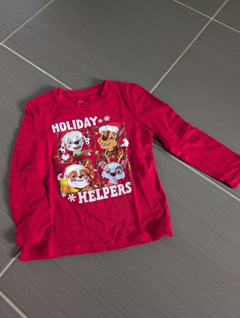 Tee-shirt manches longues garçon Pat patrouille noël 5 ans