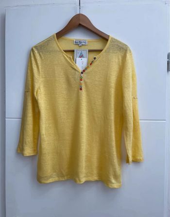 Superbe haut pull léger neuf avec étiquette lin Soie pour soi 🌸 S 36 M 38