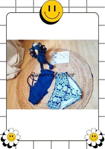 Maillot de bain bleu femme 38 culotte haute
