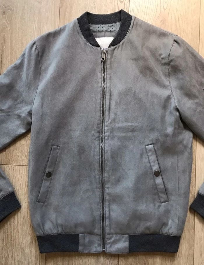 Veste / bombers effet daim gris Jules homme taille S - photo numéro 2