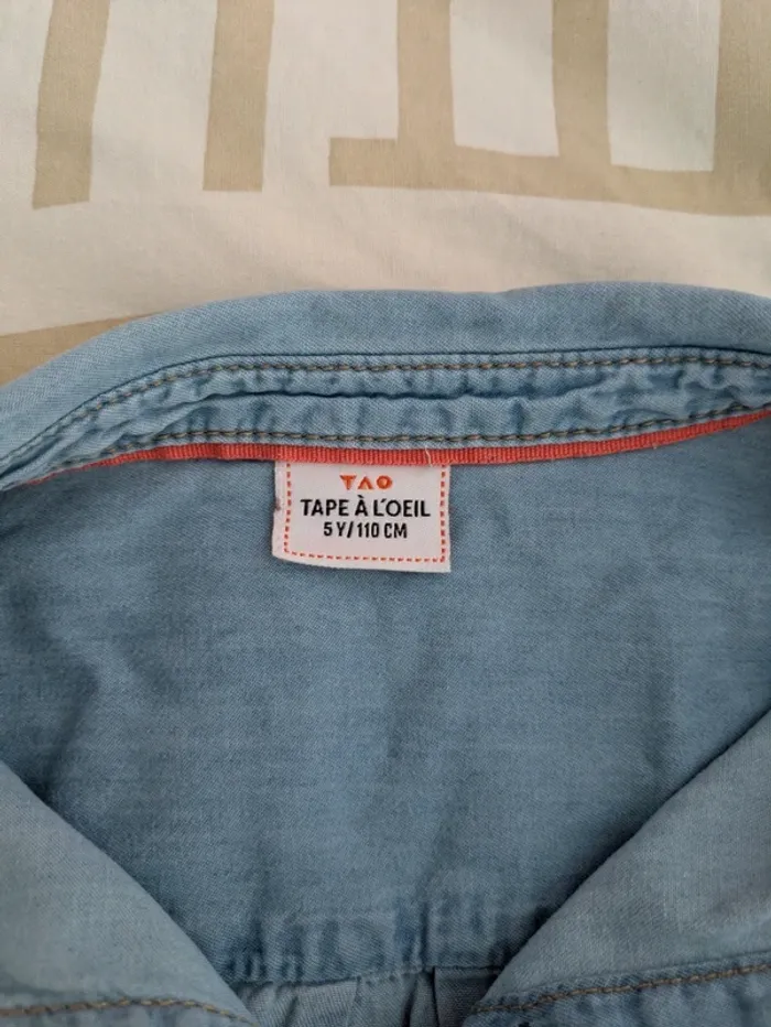 Chemise en Jean Bleu Clair Tape à l'Oeil (TAO) - Taille 5 Ans (110 cm) - photo numéro 3