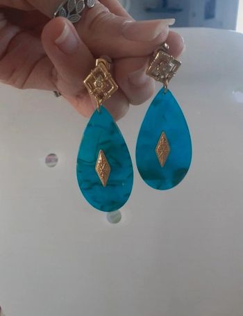 Boucles d'oreilles turquoise nacrées