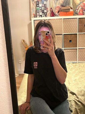 T-shirt noir reclaimed vintage à motif derrière