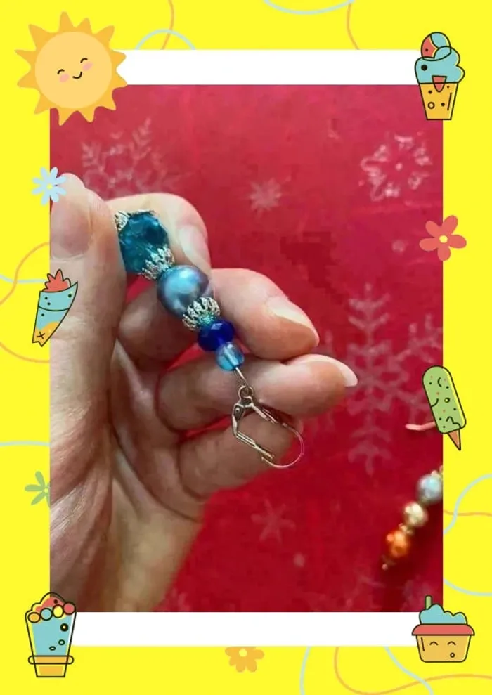 Lot boucles d'oreilles multicolore - photo numéro 3