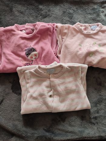 Lot de 3 pyjamas rose