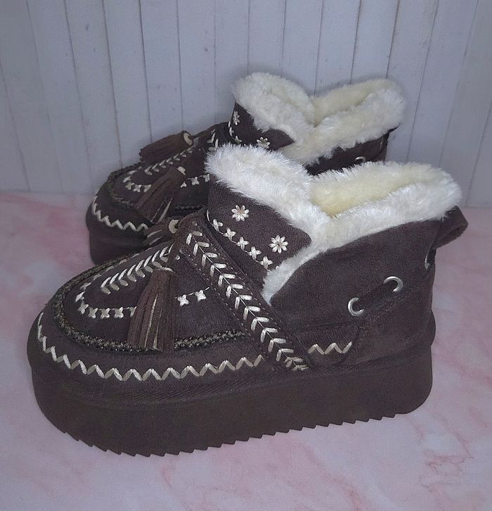 Boots d'hiver marron bottines basses tendances - Taille 36 - Neuves - photo numéro 1