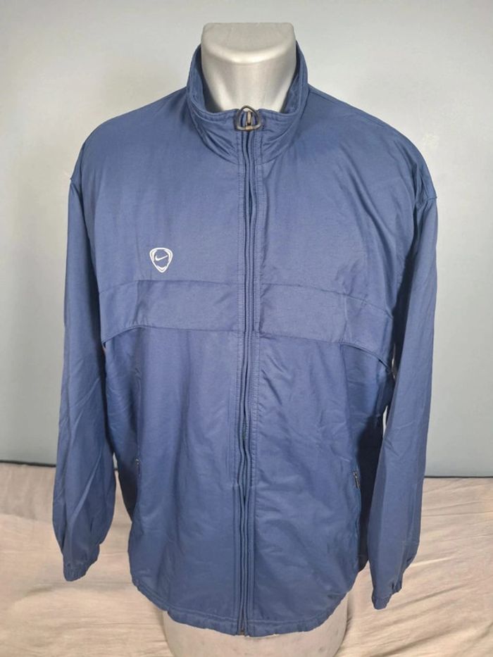 Veste Nike Team vintage XL bleu marine logo bouclier brodé zippée (546)