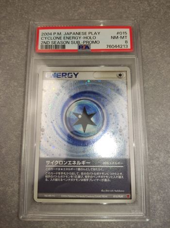 Carte pokémon energy cyclone Holo play promo PSA 8