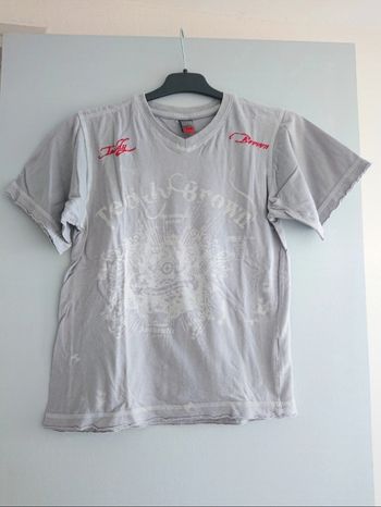 T-shirt mc gris clair Teddy Brown 10 ans garçon