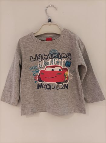t-shirt manches longues disney pixar cars gris 12mois