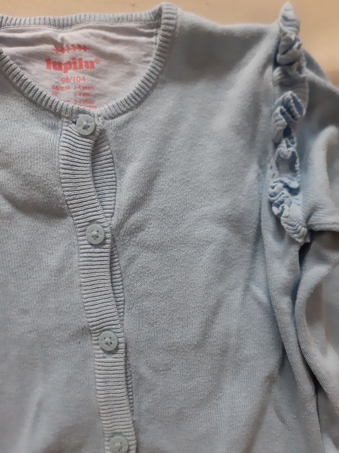 gilet en coton bleu clair fille - lupilu - 3 ans - photo numéro 3