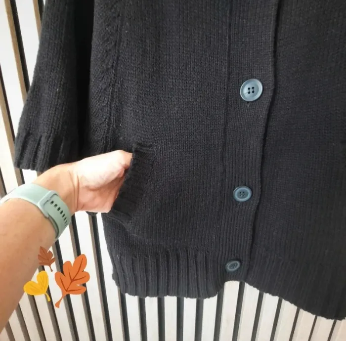 Veste chaude gilet cardigan noir Camaïeu T 38 - photo numéro 7