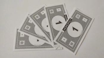 Lot x5 billets de 1 pièce détachée jeu de société Monopoly mauvais perdants Hasbro Gaming #B77