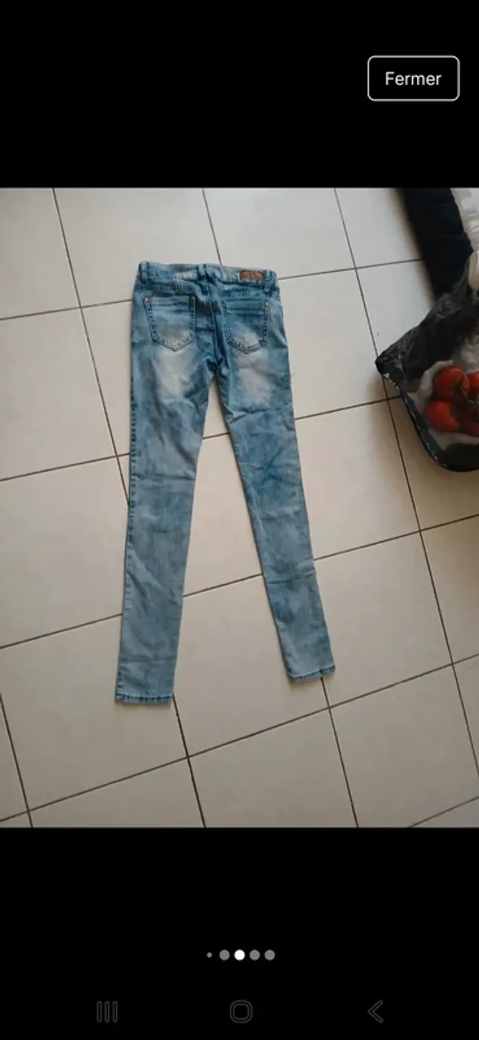 Pantalon taille basse en jean taille 36 - photo numéro 4