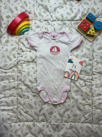body manches courtes blanc dessin bateau devant 24 mois petit bateau