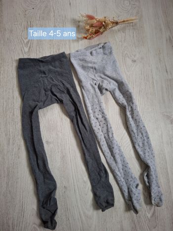 Lot collant gris chaud fille 4-5 ans