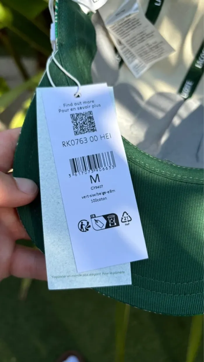 Casquette lacoste girolle twill imprimé vert - photo numéro 5