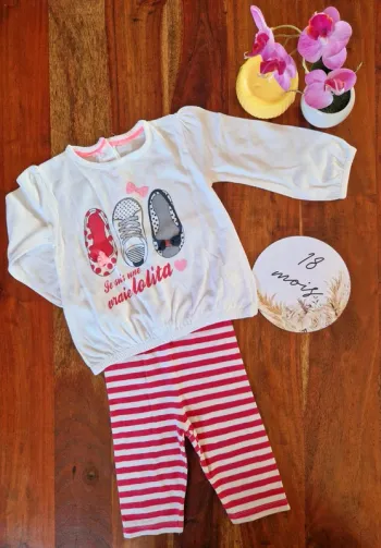 Ensemble t-shirt manches longues + legging 18 mois