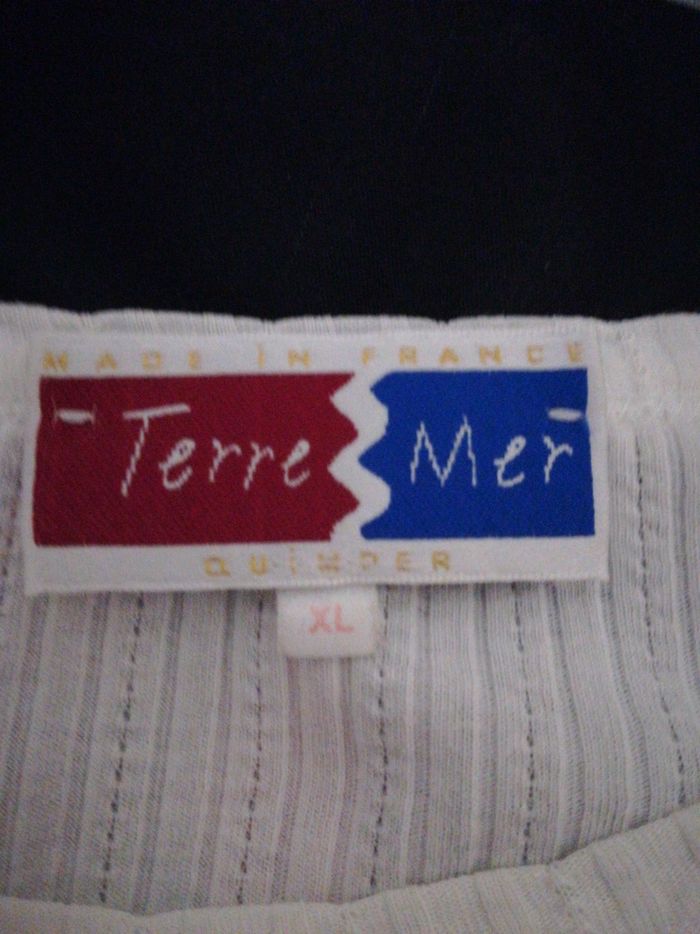 Tee-shirt à manches longues blanc, marque Terre et Mer, taille XL, parfait état - photo numéro 2