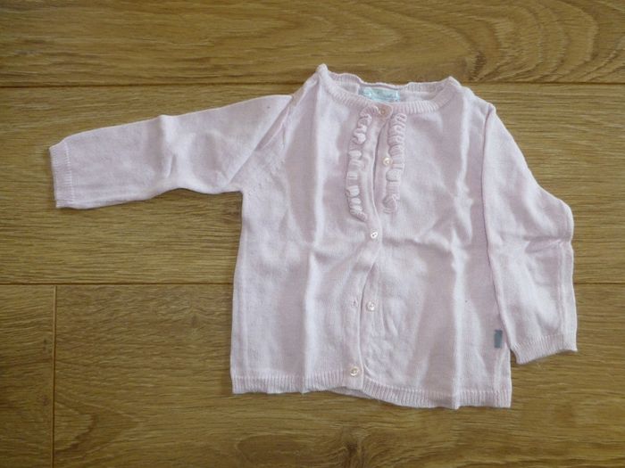 Gilet rose pâle - 6 mois - Mes petits cailloux