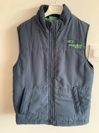 Doudoune sans manche NKY 8 ans bleu/vert 2 poches - comme neuve