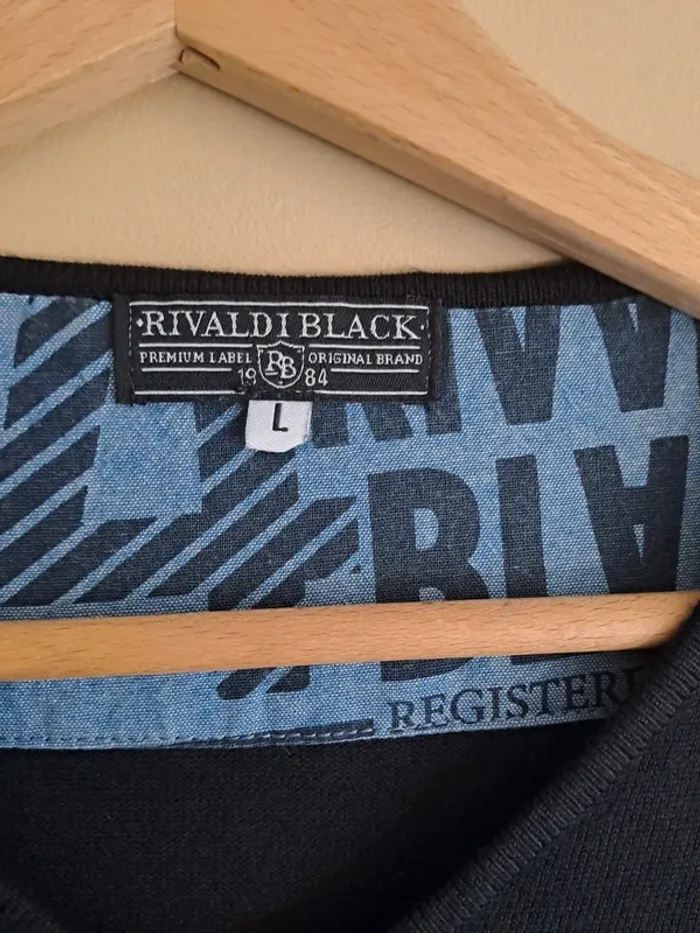 Pull homme comme neuf très doux Rivaldi Black noir et gris L - photo numéro 5
