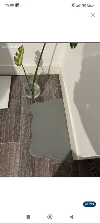 Tapis chien chat gris silicone neuf