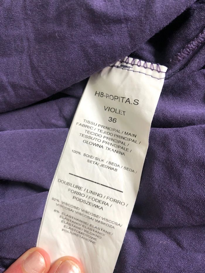 Robe Morgan chic violette en soie taille 36 - photo numéro 6