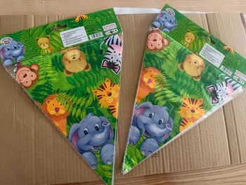 Guirlande x2  fanions animaux jungle