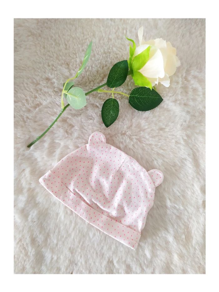 Bonnet en coton bébé fille nouveau-né 0-1 mois été - photo numéro 2