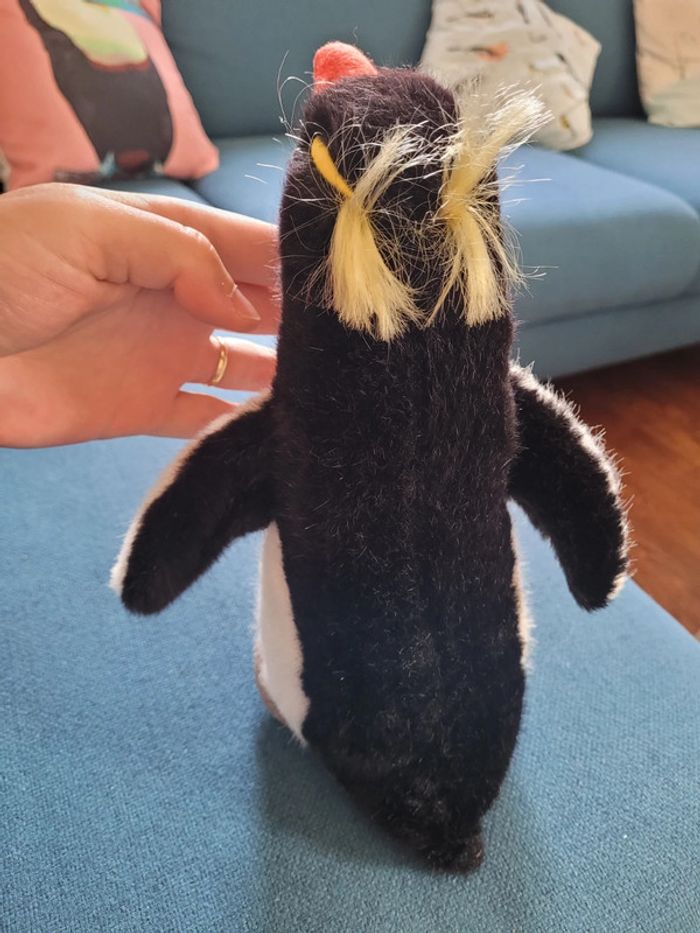 RARE Peluche Steiff Gorfou Doré Manchot Macaroni Antarctique collection 28cm Made in Germany - photo numéro 6