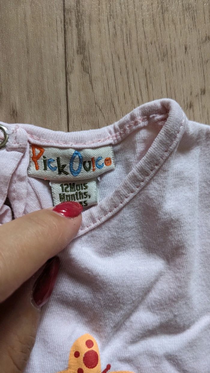 Tee-shirt ours et papillon 12 Mois - photo numéro 4